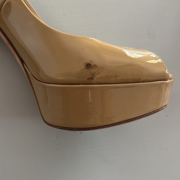 Christian Dior tan platform peep toe stiletto - Picture 7 of 9